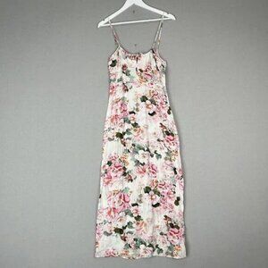 Favorite Daughter Womens Dress 8 White One That Got Away Floral Midi Crepe Slip